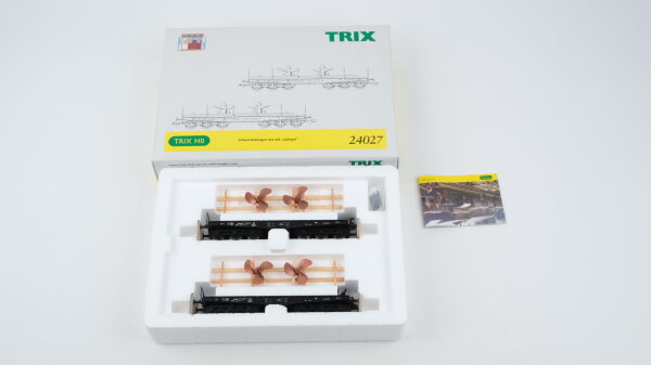 Trix H0 24027 Schwerlastwagen Set Ladegut Schiffsschrauben DB