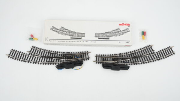 Märklin H0 2269 Elekt. Bogen-Weichen-Paar R = 360 mm 30° (in OVP weiß)