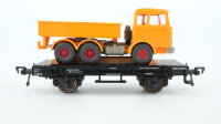 Fleischmann H0 5219 Flachwagen mit LKW (Mercedes) 30 80 942 0 622-1 DB