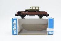 Märklin H0 4434 Niederbordwagen mit Pkw  Klmmo der...
