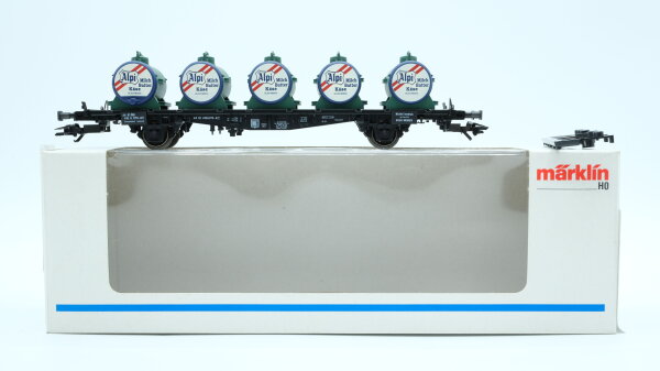 Märklin H0 47671 Behälter-Tragwagen (Container Alpi Käse) Lgjs der ÖBB