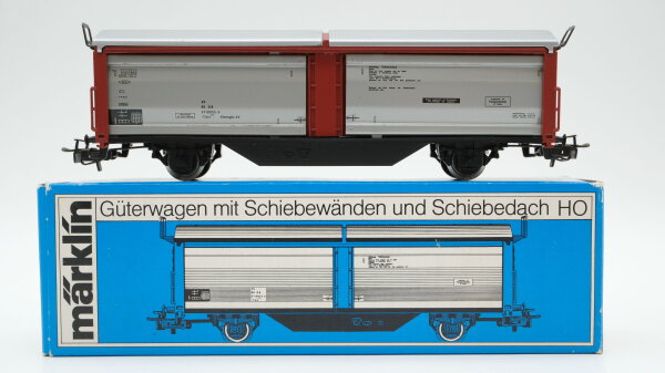 Märklin H0 4633 Güterwagen mit Schiebewänden und Schiebedach DB