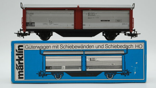 Märklin H0 4633 Güterwagen mit Schiebewänden und Schiebedach DB