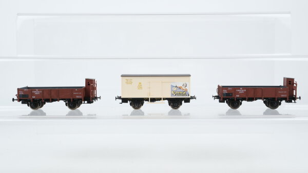 Sachsenmodelle H0 Konvolut Flachdachwagen "Rama" offene Güterwagen mit Bremserhaus K.Sächs.Sts.E.B.