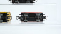 Märklin H0 Konvolut Schotterwagen "367" Hochbordwagen "365" gedeckter Güterwagen "382" Niederbordwagen "364" Weinfasswagen