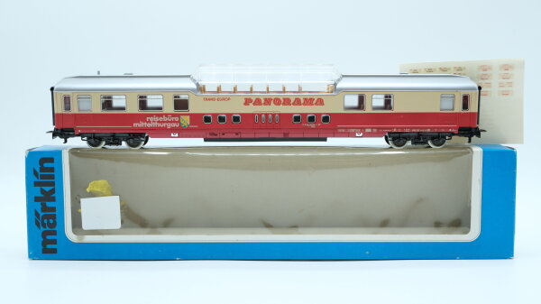 Märklin H0 4169 Reisezugwagen (Panoramawagen, beige-rot) WGm (ex ADm) der MThB