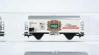 Märklin H0 Konvolut Kühlwagen "DAB Pilsener, 30 Jahre Eisenbahnmuseum Nördlingen" Flachwagen "1 FC Märklin"