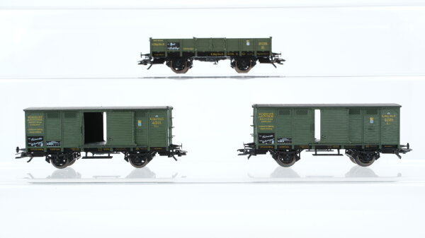 Trix H0 Konvolut gedeckte Güterwagen Niederbordwagen K.Bay.Sts.B.