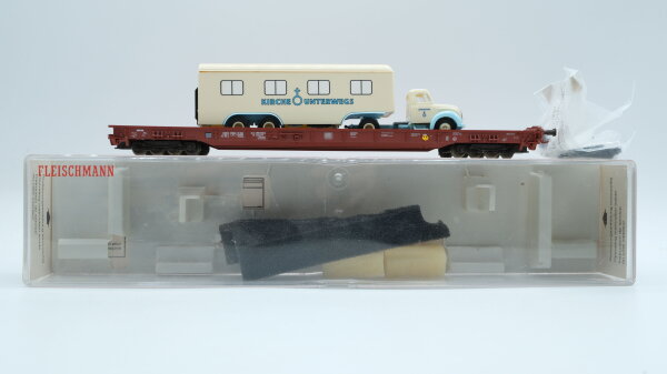 Fleischmann H0 5272 Niederflurwagen + LKW  82 80 498 3 063-5