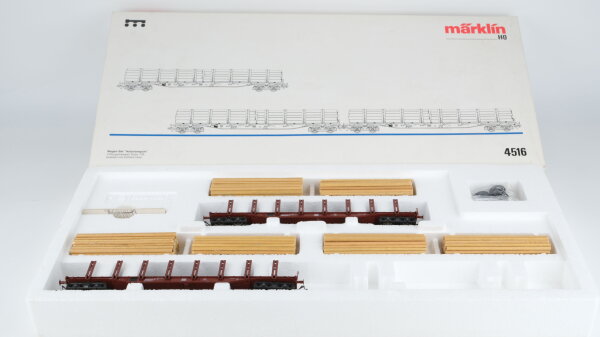Märklin H0 4516 Wagen-Set "Holztransport" DB (unvollständig)