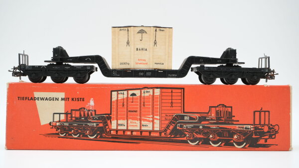Märklin H0 4618 Tiefladewagen mit Kiste DB
