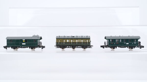 Rokal TT Konvolut Abteilwagen Donnerbüchse Gepäckwagen (Kupplungen fehlen)