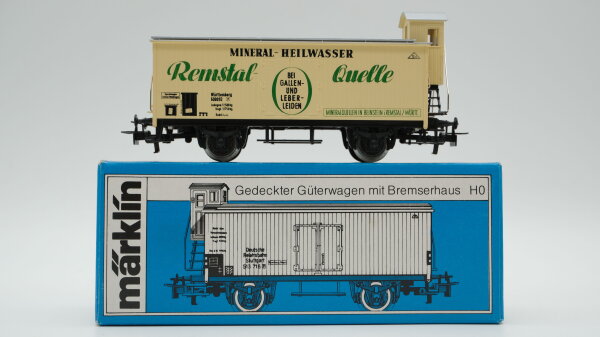 Märklin H0 4680 Gedeckter Güterwagen mit Bremserhaus "Remstal Quelle" Württemberg