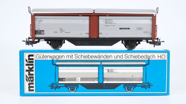 Märklin H0 4633 Güterwagen mit Schiebewänden und Schiebedach DB