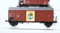 Roco H0 Konvolut gedeckte Güterwagen Fendt Haeberlein-Metzger Schokolade" DB u.a. (Kupplungen fehlen)