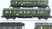 Fleischmann H0 Konvolut Abteilwagen 1./2. Kl. Donnerbüchse 4. Kl. K.P.E.V. u.a. (Kupplungen fehlen)