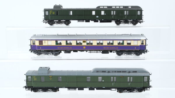 Liliput H0 Konvolut Personenwagen 2. Kl. "Rheingold" Postwagen DB u.a.