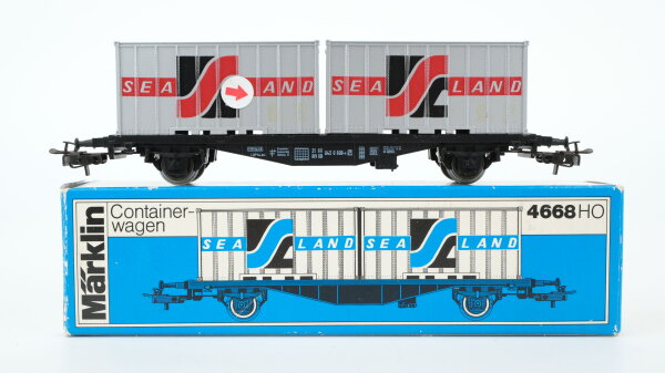 Märklin H0 4668 Behälter-Tragwagen (Containerwagen, SeaLand) Typ Berlin der DB
