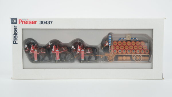 Preiser H0 30437 Brauereiwagen "Löwenbräu" sechsspännig