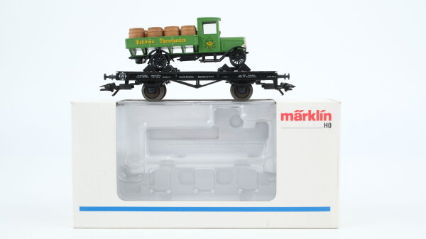 Märklin H0 94061 Flachwagen mit Lkw Thannhausen  H der DRG