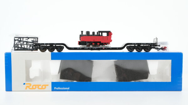 Roco H0 47739 Schwerlastwagen mit Schmalspur-Dampflok DB