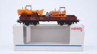Märklin H0 4474 Niederbordwagen mit Planierraupe und...