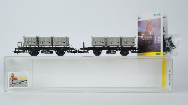 Trix H0 23958 Güterwagen-Set Behältertragwagen DB
