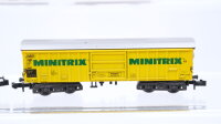 Minitrix N Konvolut gedeckter Güterwagen Schwenkdachwagen Klappdeckelwagen Containertragwagen DB (Abbruch)