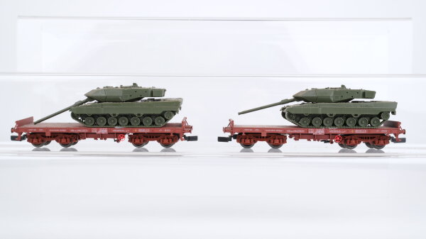 Electrotren H0 Konvolut Flachwagen mit Panzer