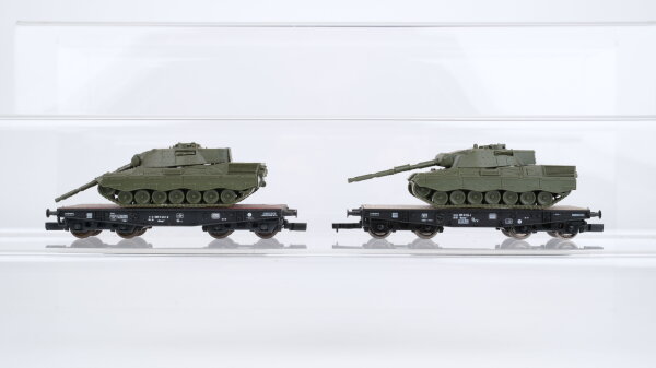 Roco H0 Konvolut Flachwagen mit Panzer (Abbrüche)