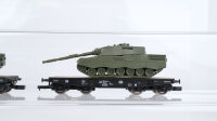 Roco H0 Konvolut Flachwagen mit Panzer (Abbrüche)
