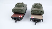 Roco H0 Konvolut Flachwagen mit Panzer (Abbrüche)