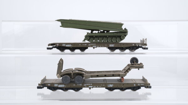 Roco H0 Konvolut Flachwagen mit Panzer Militärfahrzeug Bundeswehr