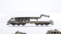 Roco H0 Konvolut Flachwagen mit Militärfahrzeugen Bundeswehr DB