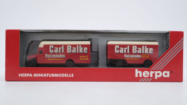 Herpa H0 143929 MB mit Anhänger "Carl Balke" rot, weiß