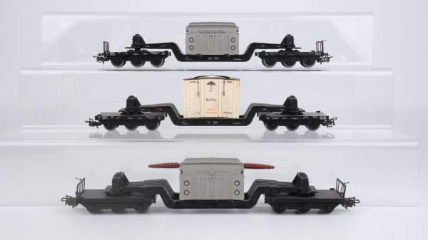 Märklin H0 Konvolut Tiefladewagen beladen "Trafo AEG Bahia" DB (Abbrüche)