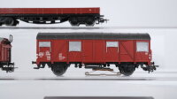 Märklin H0 Konvolut Schiebedachwagen gedeckte Güterwagen Niederbordwagen DB (Kupplung fehlt)