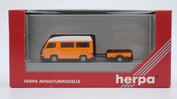 Herpa H0 042277 MB 100 D mit Anhänger orange