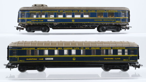 Märklin H0 Konvolut 346/3J Schlafwagen 346/2J Speisewagen C.I.W.L.