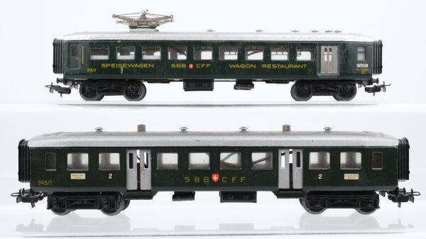 Märklin H0 Konvolut 348/1 Personenwagen 2.Kl. 348/2 Speisewagen SBB-CFF