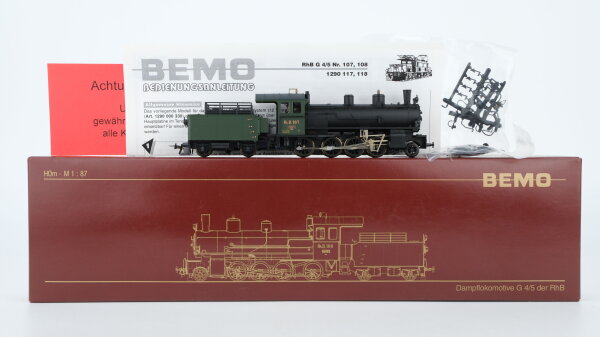 Bemo H0m 1290 117 Dampflok BR G 4/5 107 RhB Gleichstrom
