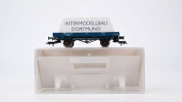 Fleischmann H0 815214K Niederbordwagen mit Planladung "Intermodellbau Dortmund" DB