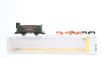 Minitrix N 15343 Viehwagen Johann Rössler VOmZ mit 6...