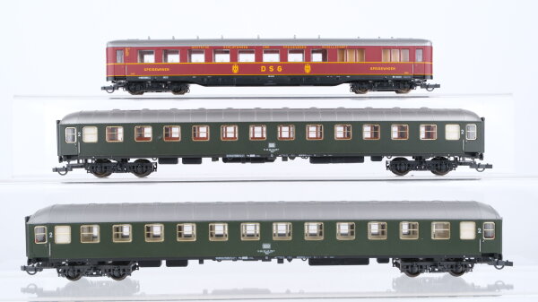 Liliput H0 Konvolut Abteilwagen 2.Kl. grün Speisewagen"DSG" DB