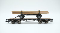 Fleischmann H0 82 5726 Rungenwagen mit Wiking Holzanhänger DB