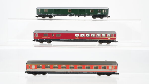 Fleischmann N Konvolut Speisewagen Reisezugwagen 1. Kl. Gepäckwagen DB
