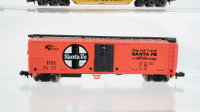 Bachmann u.a. N Konvolut US Tiefladewagen beladen "Rock Island" Selbstentladewagen "CNWX" Box Car "Santa Fe"