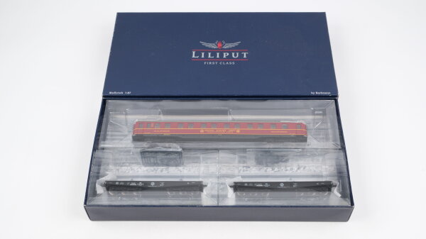 Liliput H0 L352000 Wagen-Set 3-tlg Schlafwagen + 2 Flachwagen USTC