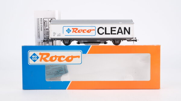 Roco H0 46400 Schienenreinigungswagen (Roco Clean, Wagenkasten in Weiß, neutral) SBB/CFF