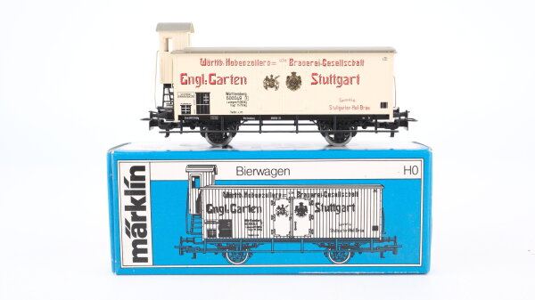 Märklin H0 4677 Kühlwagen mit Bremserhaus (ENGL. GARTEN STUTTGART) der K.W.St.E.